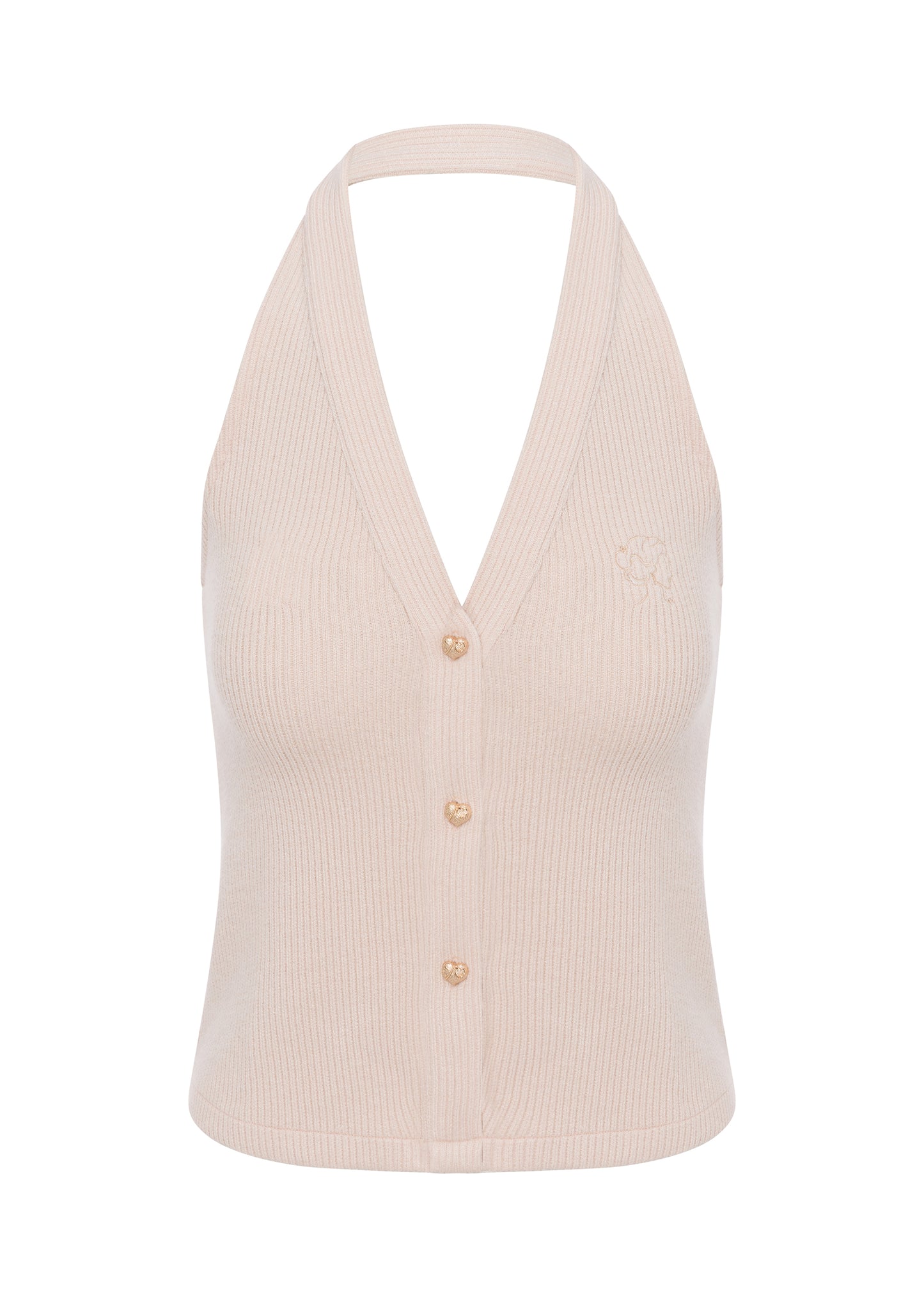 Halter Knit Top - Soft Ivory