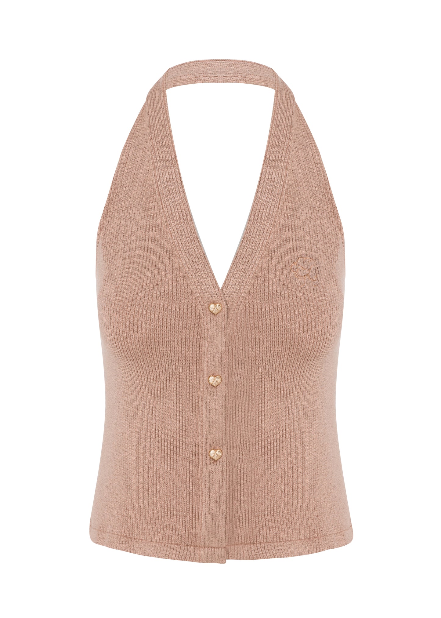 Halter Knit Top - Soft Brown