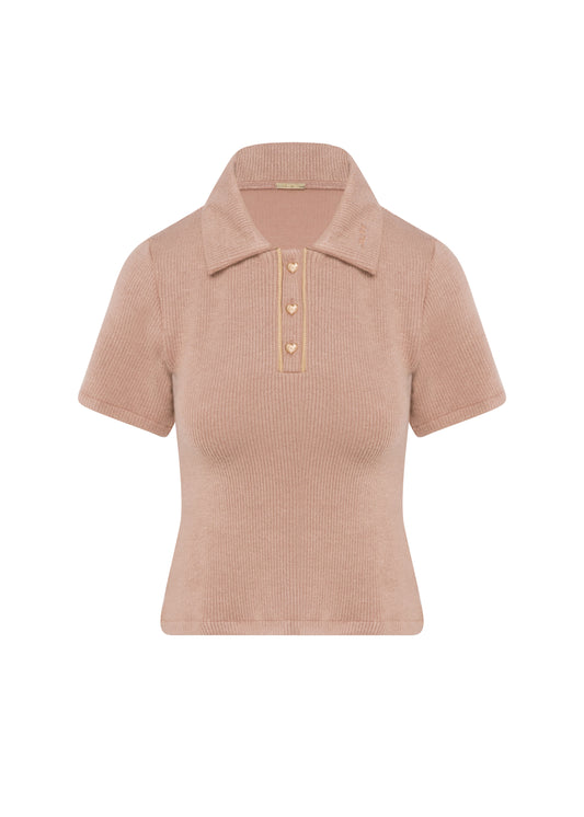 Polo Top Soft Brown