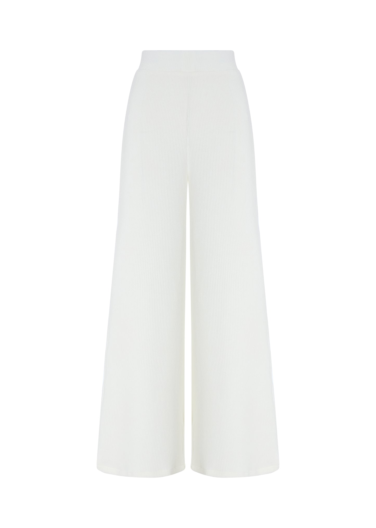 Wide-Leg Knit Pants — White