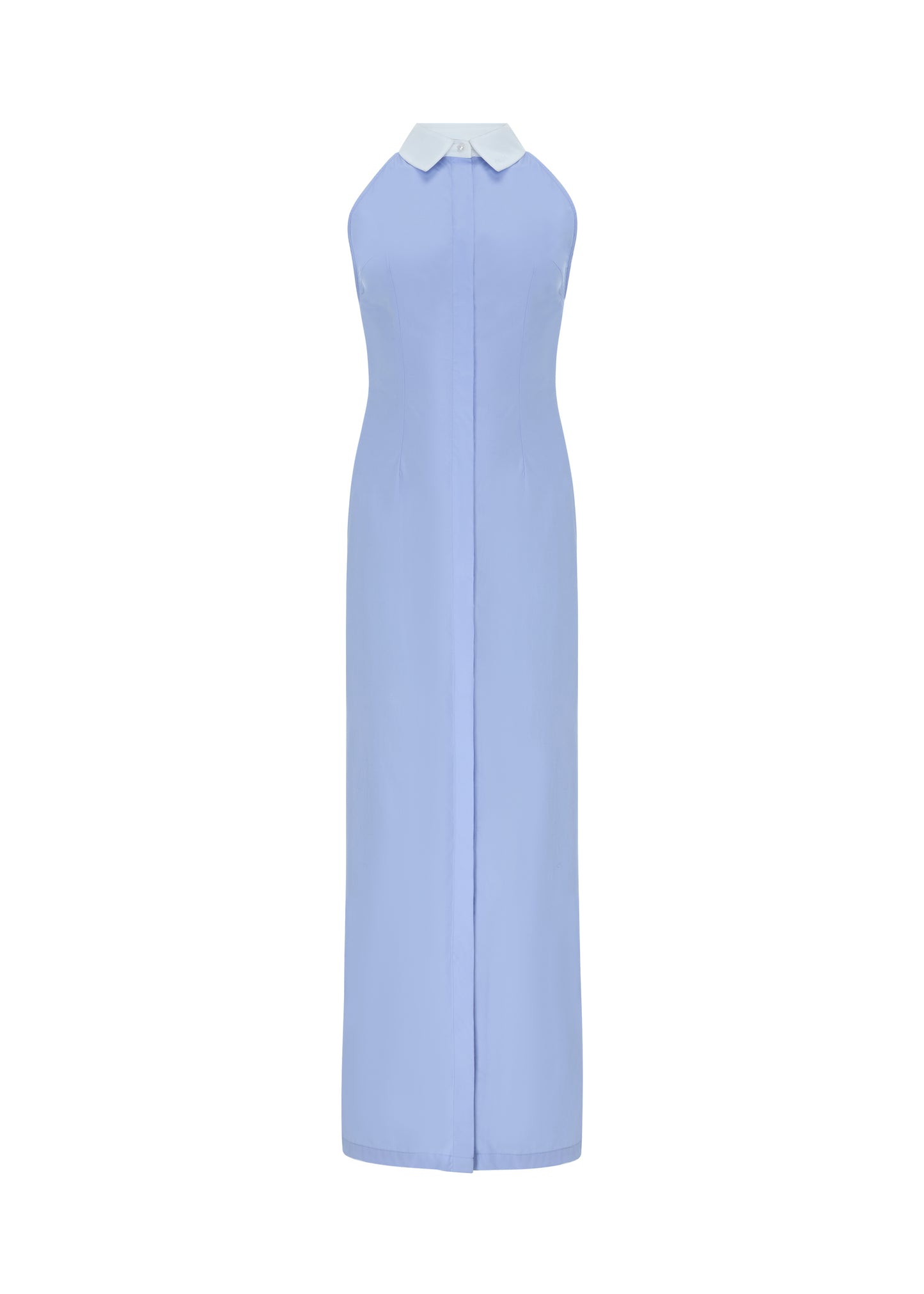 Cornflower Sleeveless Shirt Dress