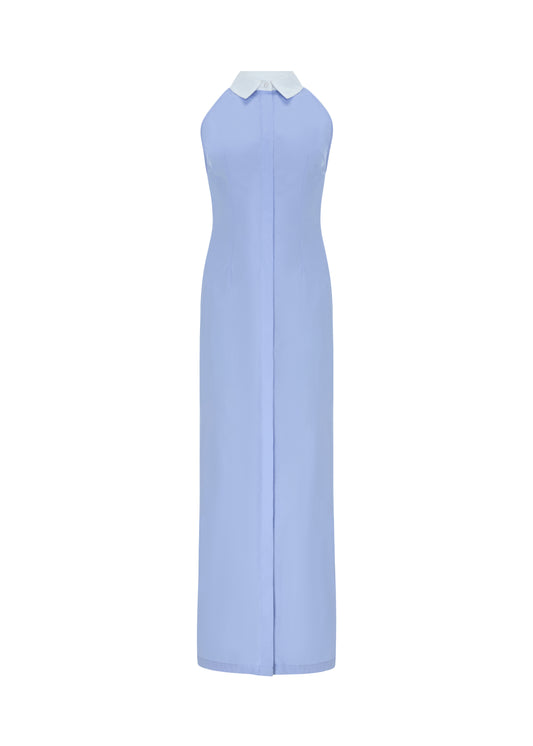 Cornflower Sleeveless Shirt Dress