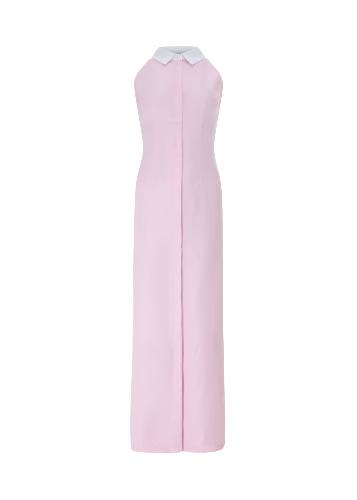 Pink Sleeveless Shirt Dress