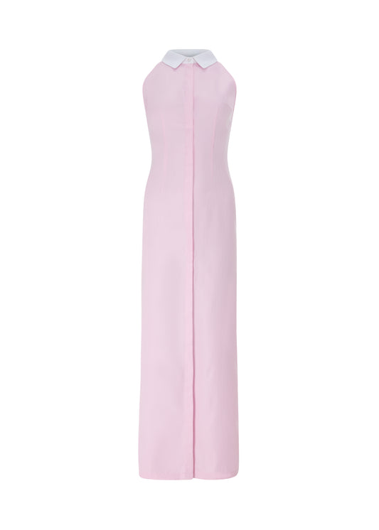 Pink Sleeveless Shirt Dress